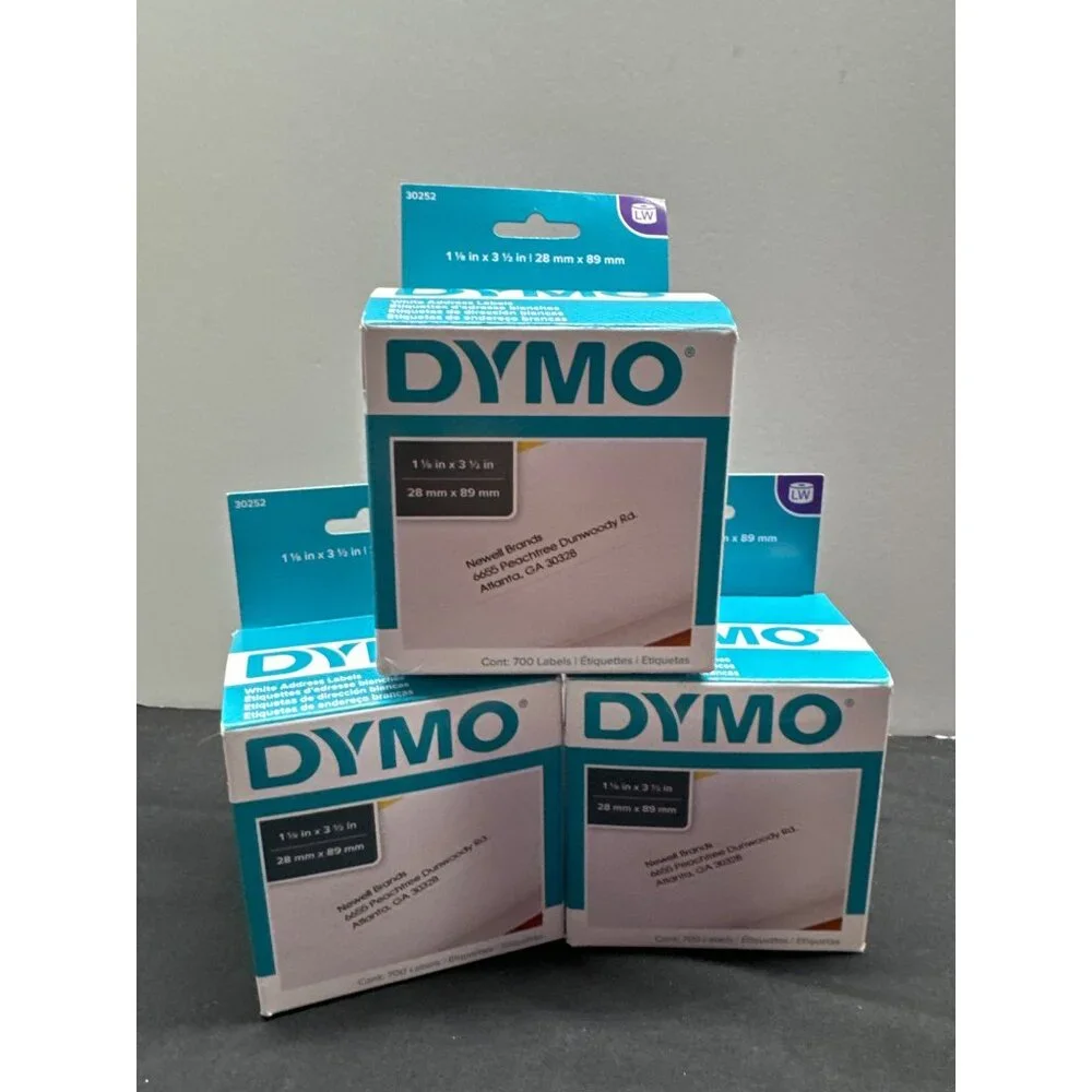 3 Dymo LW White Address Labels 1 1/8